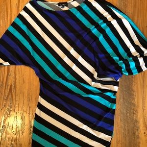 A symmetrical stripe dress